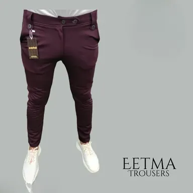  Men’s Lycra Blend Comfortable Trouser | Casual Maroon Trousers  thumbnail 0