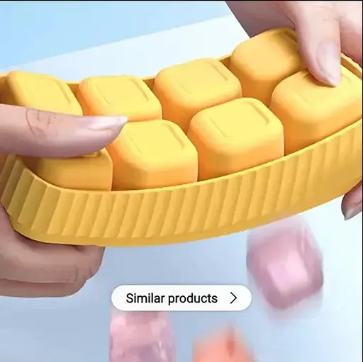 Kelby Silicon Ice Cube Tray | BPA Free Flexible Ice Tray | 8 Slot Reusable Ice Mould | Multicolor, Stackable, For Cocktails & Home Freezer image 2