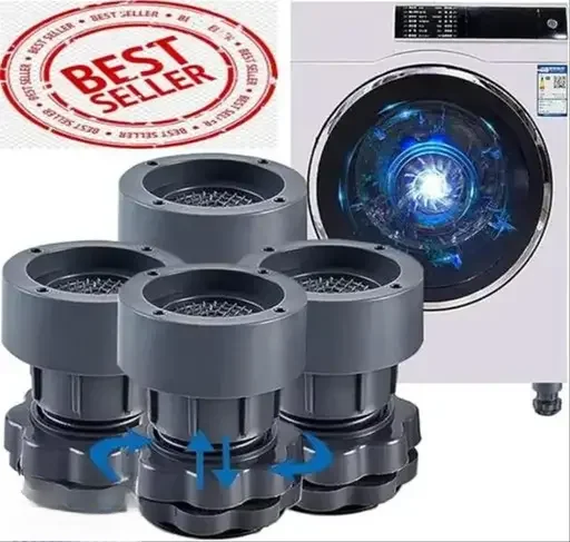 Washing Machine Vibration Pads | Adjustable Anti Vibration Feet for Dryer & Refrigerator |Noise Cancelling 4 Pcs Set image 1