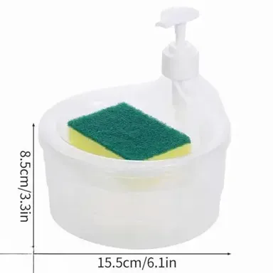 Liquid Soap Dispenser with Pump & Sponge, 25 ml – Multicolor, Freestanding Soap Dispenser for Bathroom & Kitchen thumbnail 3