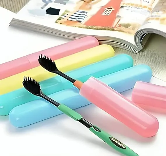 Kelby TinyGuard Travel Toothbrush Capsule Portable Hygiene Holder Food-Grade Plastic Compact Travel Toothbrush Case India Travel Companion image 1