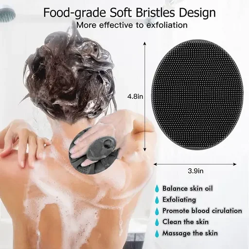 Silicone Body Scrubber & Round Scrubber Combo for Sensitive Skin, Exfoliating and Bath Scrubbers image 4
