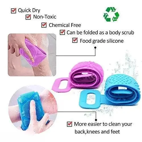 Silicone Body Scrubber & Round Scrubber Combo for Sensitive Skin, Exfoliating and Bath Scrubbers image 3
