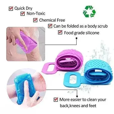 Silicone Body Scrubber & Round Scrubber Combo for Sensitive Skin, Exfoliating and Bath Scrubbers thumbnail 2