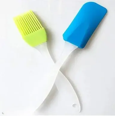 Kelby Silicone Spatula & Brush Set | Pack of 2, Multicolor – Baking, BBQ, Tandoor, Non‑Stick, Heat‑Resistant  thumbnail 2
