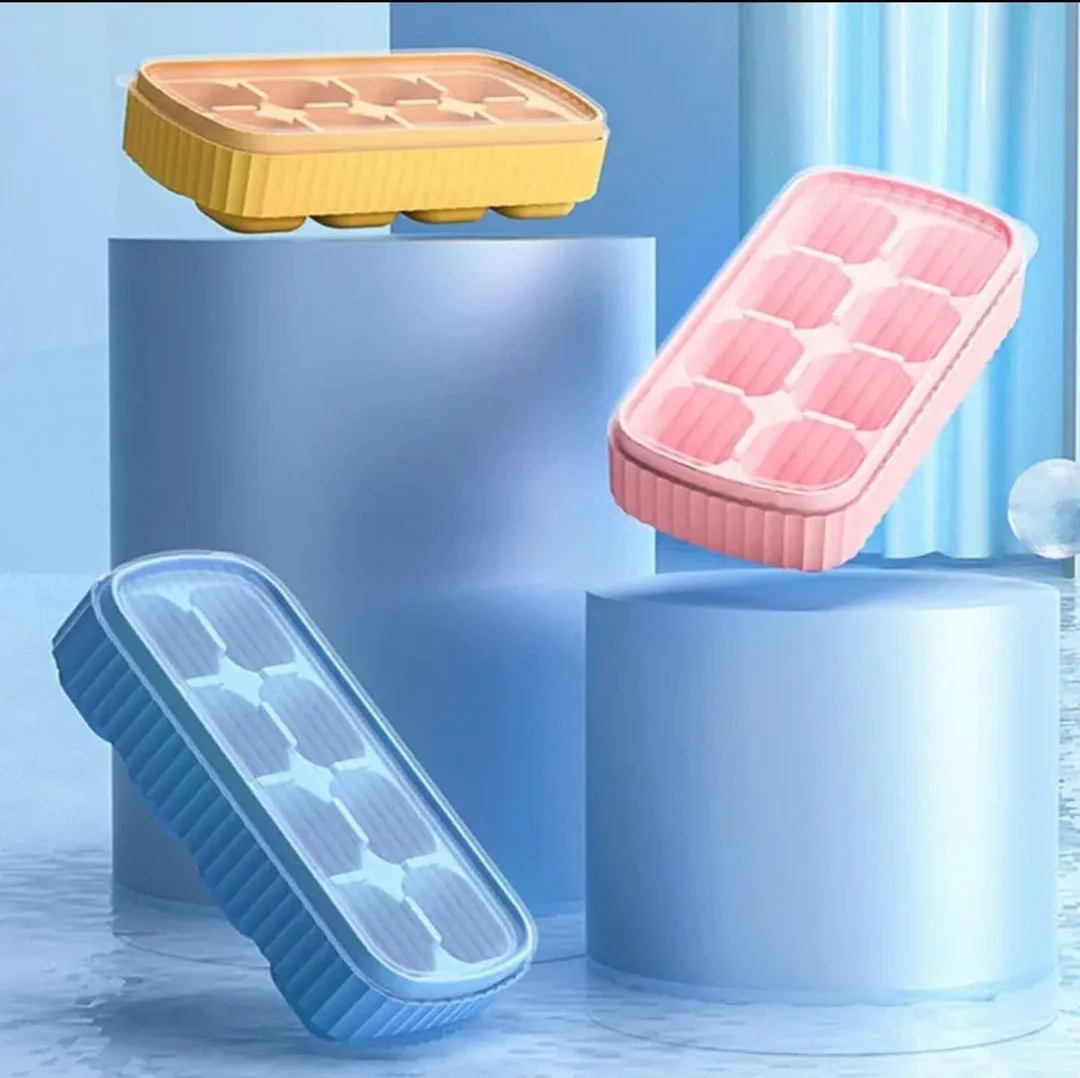 Flexible Silicone Ice Cube Trays, BPA Free, Stackable Large Ice Cube Molds for Whiskey & Cocktails, Pack of 2, Safe & Reusable Kitchen Tools image 2