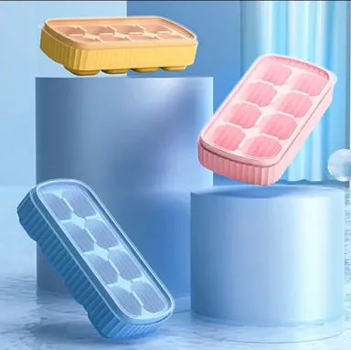 Flexible Silicone Ice Cube Trays, BPA Free, Stackable Large Ice Cube Molds for Whiskey & Cocktails, Pack of 2, Safe & Reusable Kitchen Tools thumbnail 1