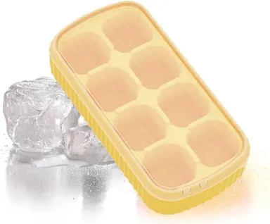 Flexible Silicone Ice Cube Trays, BPA Free, Stackable Large Ice Cube Molds for Whiskey & Cocktails, Pack of 2, Safe & Reusable Kitchen Tools thumbnail 2