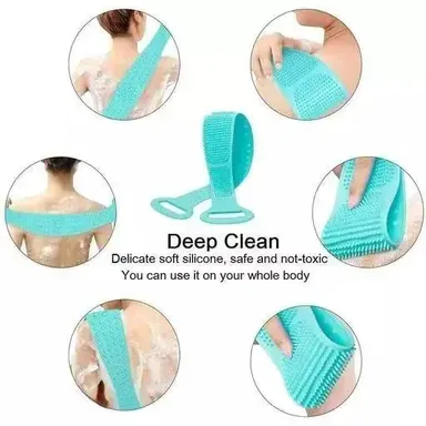 Organic Silicone Back Scrubber Belt – Soft Body Exfoliating Bath Brush for Men & Women