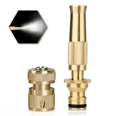 Brass Hose Nozzle | Adjustable and Eco-Friendly Garden Sprayer with Heavy-Duty Hose Jet for Efficient Watering