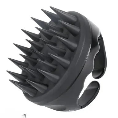 Kelby | Silicone Scalp Massager Shampoo Brush| Hair Scrubber for Dandruff & Growth| Wet Dry Scalp Exfoliator for Women Men| Soft Bristles  Satin Scrunchy Black
