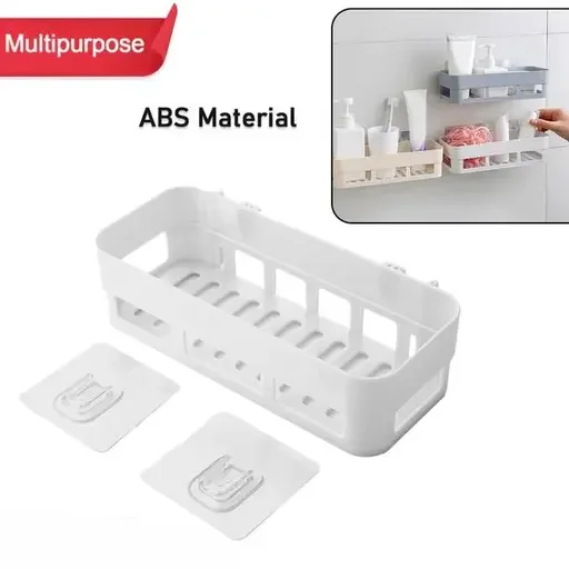 Kelby ABS Plastic Drill Free Shower Caddy | Adhesive Wall Mounted Shelf Rack Pack of 1 image 1