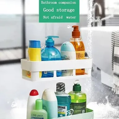Kelby ABS Plastic Drill Free Shower Caddy | Adhesive Wall Mounted Shelf Rack Pack of 1 thumbnail 1