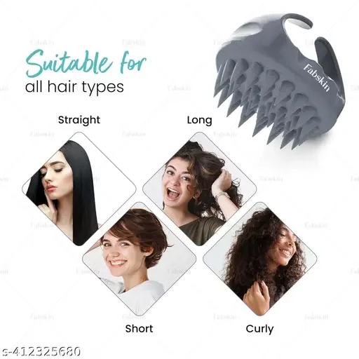 Kelby Scalp Massager Shampoo Brush for Hair Growth | Silicone Scalp Scrubber for Men, Women & Kids, Black image 2