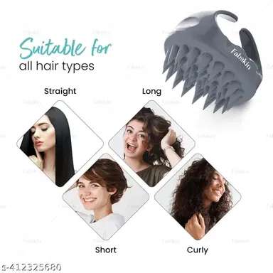 Kelby Scalp Massager Shampoo Brush for Hair Growth | Silicone Scalp Scrubber for Men, Women & Kids, Black thumbnail 1