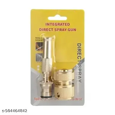 Brass Hose Nozzle Spray Gun | High Pressure Adjustable Mist to Jet | 13mm 16mm | Car Wash | Garden Sprayer | Leakproof Heavy Duty | Brass Water Jet Nozzle thumbnail 1