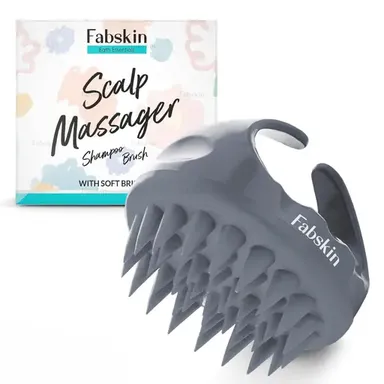 Kelby Hair Scalp Massager Brush | Manual Shampoo Brush for Dandruff & Hair Growth | Silicone Hair Washing Brush for Men & Women Black thumbnail 0