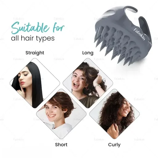 Kelby Hair Scalp Massager Brush | Manual Shampoo Brush for Dandruff & Hair Growth | Silicone Hair Washing Brush for Men & Women Black image 2
