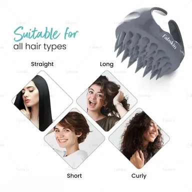 Kelby Hair Scalp Massager Brush | Manual Shampoo Brush for Dandruff & Hair Growth | Silicone Hair Washing Brush for Men & Women Black thumbnail 1