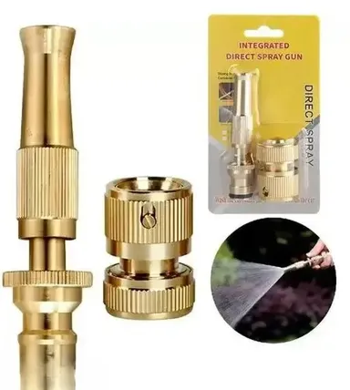 Brass Made Flow Adjustable Water Hose Nozzle Spray| Gun, Leak-Free, High-Pressure, for Gardening, Car & Bike Washing