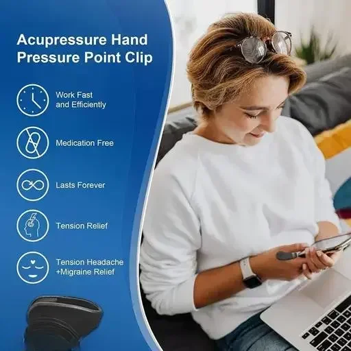 Kelby LI4 Acupressure Point Clip for Headache Migraine & Tension Relief | Finger Support Clip for Stress Relief | Portable | Pack of 3 image 4