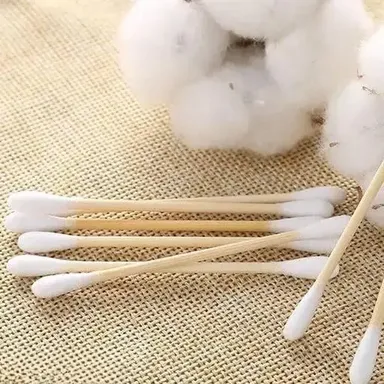 Kelby Wooden Cotton Swabs | Eco Friendly Ear Cleaning Buds 300‑Pc Pure Cotton Bamboo Baby & Craft Sticks thumbnail 2