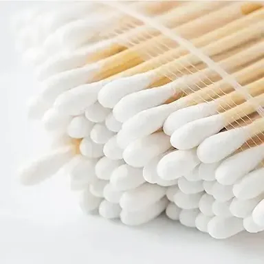 Kelby Wooden Cotton Swabs | Eco Friendly Ear Cleaning Buds 300‑Pc Pure Cotton Bamboo Baby & Craft Sticks thumbnail 3