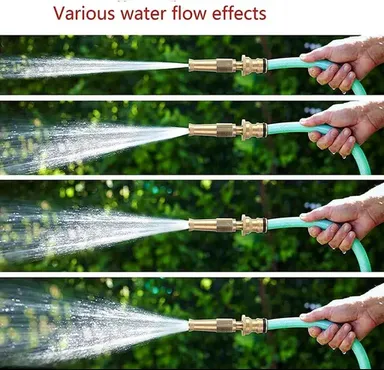 Kelby Brass Water Spray Nozzle 1/2 Adjustable Spray for Garden Car Pets & Window Washing | High Pressure | Durable | Rust-Free | Pack of 1 thumbnail 3