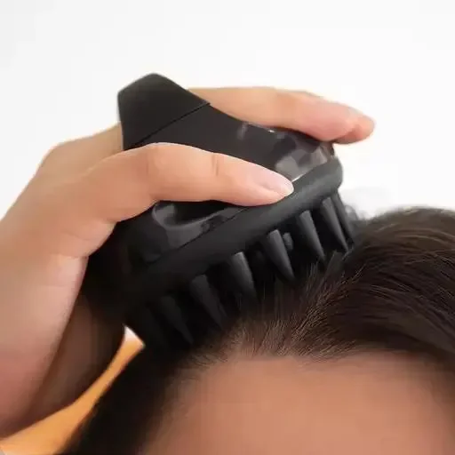 Hair Scalp Massager Shampoo Brush | silicone scalp scrubber | long flexible bristles | scalp care tool for dandruff & hair growth image 4