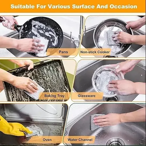 Stainless Steel Double‑Sided Heavy Duty Scrub Pad 6‑Pack | Non‑Scratch Wire Scouring Pad for Kitchens image 2