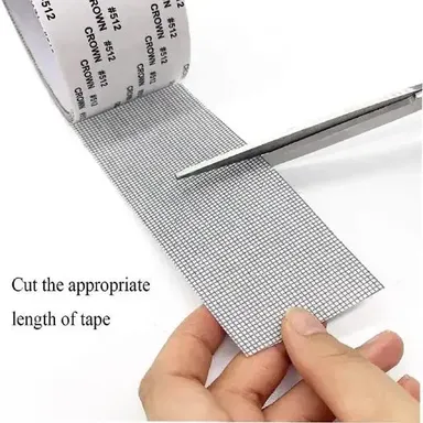 Window Screen Repair Tape | Heavy-Duty Fiberglass Mesh | Strong Adhesive Waterproof Patch | For Mosquito Net Doors  Windows Holes | 200cm x 5cm|Net Tape thumbnail 1