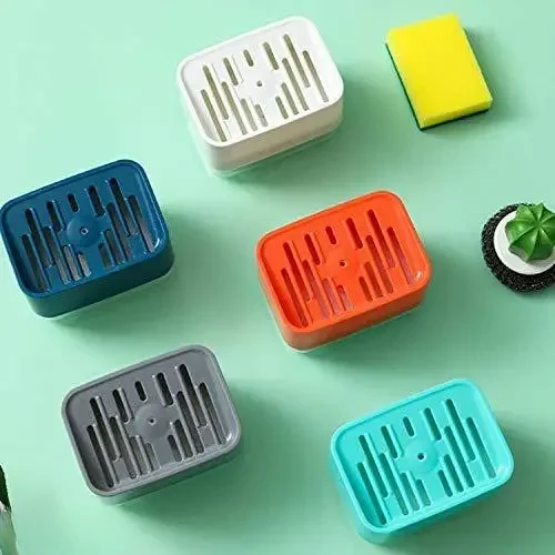 Kelby 2‑in‑1 Kitchen Sink Soap Dispenser | Liquid Soap + Sponge Holder | Rustproof Durable Pump | Instant Refill Hollow Design image 1