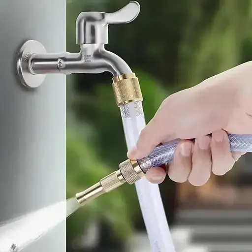 Kelby Brass Water Spray Gun | High Pressure Jet Nozzle for Gardening, Car Bike Wash | 1/2 Inch Pipe Compatible | Durable Golden Brass Nozzle Without Pipe image 1