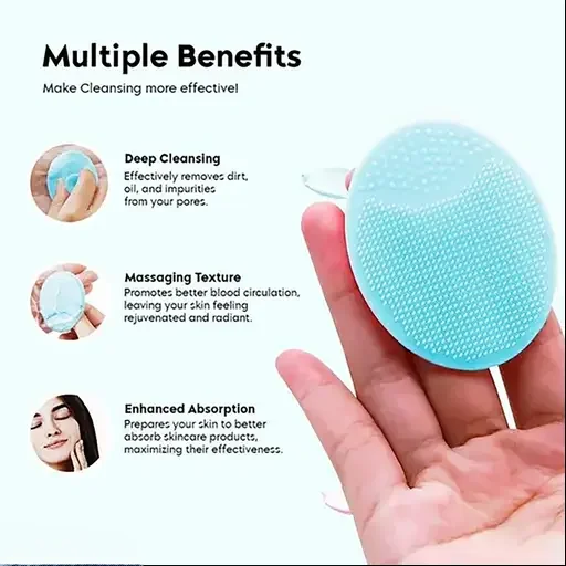 Silicone Face Scrubber, 2 Pack Facial Exfoliating Brush for Deep Pore Cleaning, Blackhead Acne Removal, Soft Silicone Brush for Sensitive Skin image 2