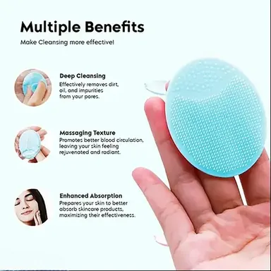 Silicone Face Scrubber, 2 Pack Facial Exfoliating Brush for Deep Pore Cleaning, Blackhead Acne Removal, Soft Silicone Brush for Sensitive Skin thumbnail 1