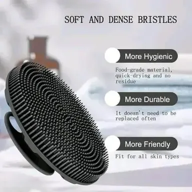 Soft Silicone Body Cleansing Brush | Gentle Exfoliating Silicone Shower Scrubber with Massage Nodes & Ergonomic Handle for All Skin Types thumbnail 1