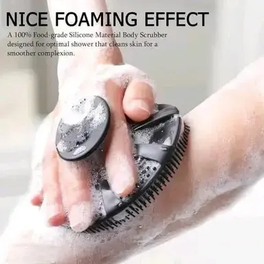 Soft Silicone Body Cleansing Brush | Gentle Exfoliating Silicone Shower Scrubber with Massage Nodes & Ergonomic Handle for All Skin Types thumbnail 2