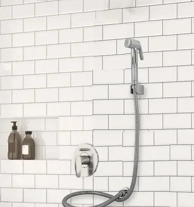 Health Faucet Set ABS & SS Hose | 1 m Flexible Stainless Hose | Handheld Bidet Shower | Toilet & Bathroom | Wall thumbnail 3