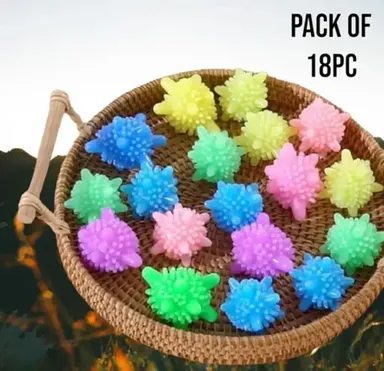 18 Pcs Washing Machine Balls | Reusable Lint Remover | Eco-Friendly PVC | Anti-Tangle & Soft | Perfect for Delicate Clothes & Pet Fur | Suitable for Front Load Machines
