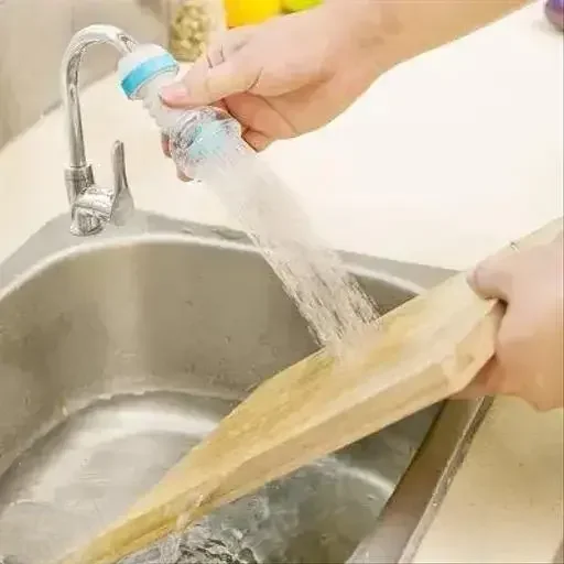 Anti-Splash Expandable Nozzle | Adjustable Bathroom Tap Sprinkler | Water-Saving Faucet Regulator | Plastic Blue 1-Piece image 1