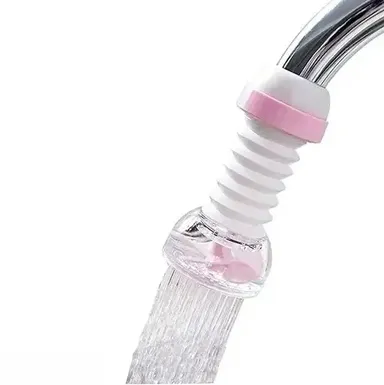 Anti-Splash Expandable Nozzle | Adjustable Bathroom Tap Sprinkler | Water-Saving Faucet Regulator | Plastic Blue 1-Piece thumbnail 3