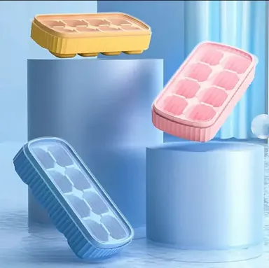Ice Trays Silicone Ice Molds | Easy-Release BPA-Free for Whiskey Cocktail | Stackable Honeycomb Ice Cube Tray | Flexible Soft Tray | Multicolor Pack of 4 thumbnail 2