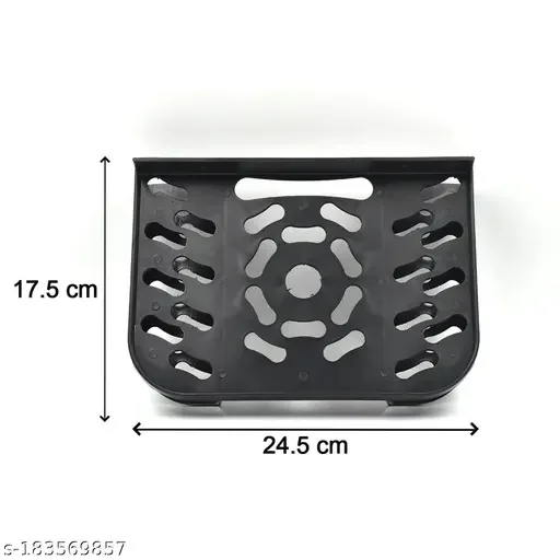 Kelby Plastic Setup Box Stand | Wifi Router & Remote Holder | Wall-Mount Pack of 1, Black image 2