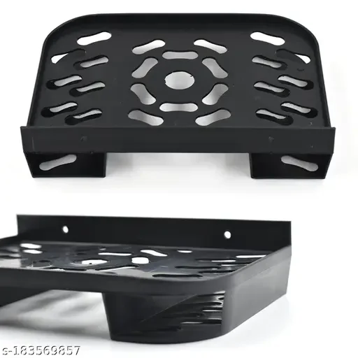 Kelby Plastic Setup Box Stand | Wifi Router & Remote Holder | Wall-Mount Pack of 1, Black image 3