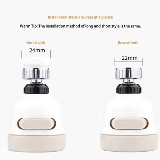 Rotating Water-Saving Faucet Aerator for Kitchen Tap | 360° Movable ABS Plastic Tap Booster with Splash Control & Easy Installation image 1