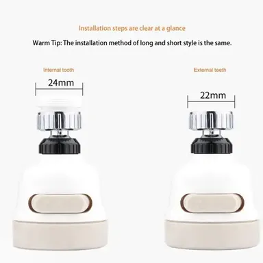 Rotating Water-Saving Faucet Aerator for Kitchen Tap | 360° Movable ABS Plastic Tap Booster with Splash Control & Easy Installation