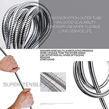 Kelby Stainless Steel Flexible Shower Hose 1 Meter | Handshower Replacement Tube | Durable Bathroom Health Faucet Hose | Made in India thumbnail 1