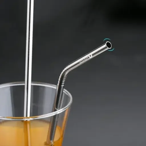 Reusable Stainless Steel Drinking Straws | BPA Free | Dishwasher Safe | Bent and Straight Set of 5 | Kid Friendly image 3