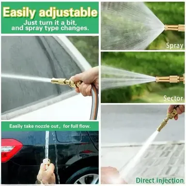 Kelby High Pressure Brass Water Spray Gun | 4 Nozzle Copper Jet Sprayer | 1/2 Inch Hose Connector | Leak-Proof Long-Life Spray Nozzle for Car|Garden & Cleaning thumbnail 1