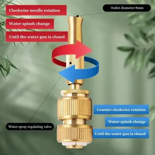 Kelby High Pressure Brass Water Spray Gun | 4 Nozzle Copper Jet Sprayer | 1/2 Inch Hose Connector | Leak-Proof Long-Life Spray Nozzle for Car|Garden & Cleaning image 3